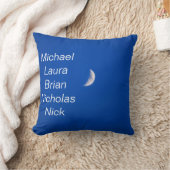 Moon Blue Custom Names – Celestial Night Design クッション (ブランケット)