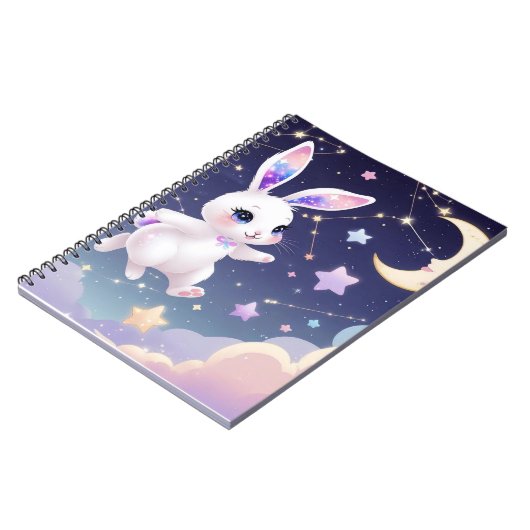 Moon Bunny Journal – Celestial Dream Rabbit Kawaii ノートブック (左側)