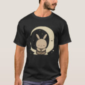 Moon Bunny Rabbit Sitting In Crescent Moon Easter Tシャツ (正面)
