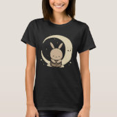 Moon Bunny Rabbit Sitting In Crescent Moon Easter  Tシャツ (正面)