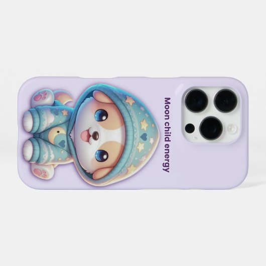 Moon Child Energy Dog Case iPhoneケース (裏面横)