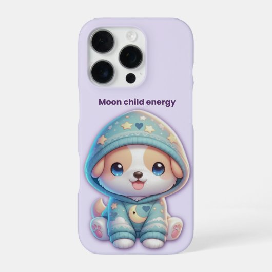 Moon Child Energy Dog Case iPhoneケース (裏面)