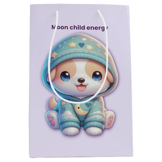 Moon Child Energy Dog Gift Bag ミディアムペーパーバッグ (正面)