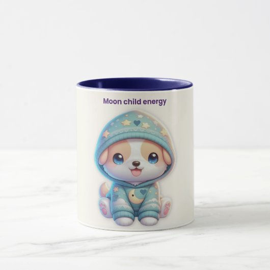 Moon Child Energy Dog Mug マグカップ (中央)