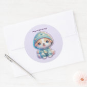Moon Child Energy Dog Sticker ラウンドシール (封筒)