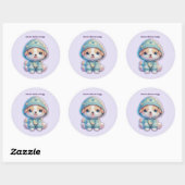 Moon Child Energy Dog Sticker ラウンドシール (シート)