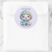 Moon Child Energy Dog Sticker ラウンドシール (バッグ)