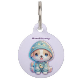 Moon Child Energy Pet Tag ID ペット ネームタグ