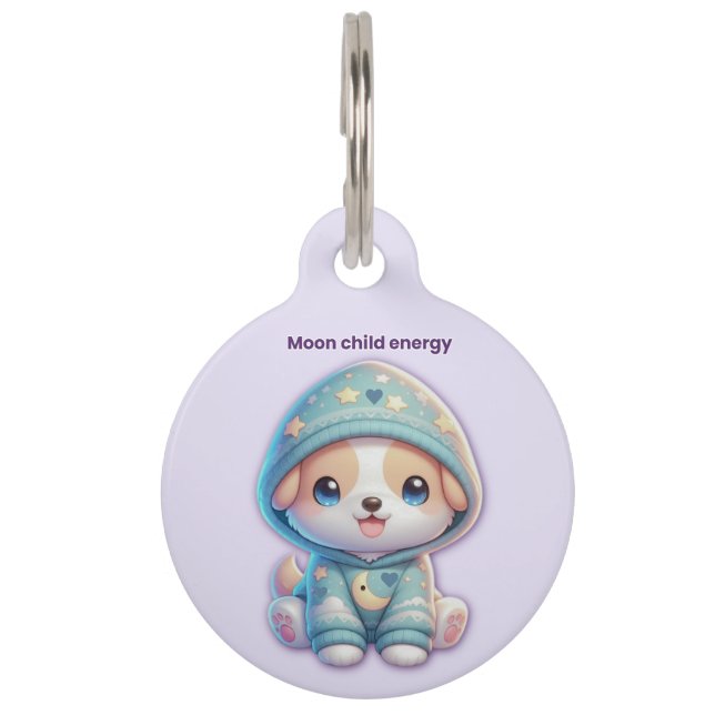 Moon Child Energy Pet Tag ID ペット　ネームタグ (正面)