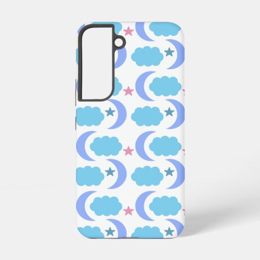 Moon Cloud Stars Blue Purple Pink Samsung Galaxyケース (裏面)