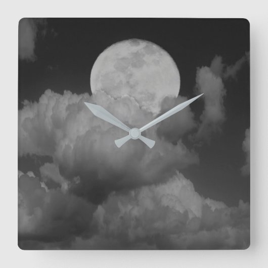 Moon & Clouds Over Kansas スクエア壁時計 (正面)