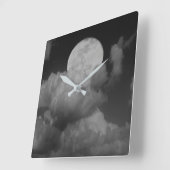 Moon & Clouds Over Kansas スクエア壁時計 (傾斜)