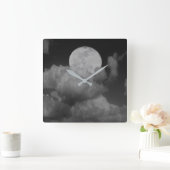 Moon & Clouds Over Kansas スクエア壁時計 (ホーム)