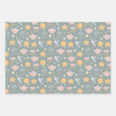 Moon Clouds Stars ラッピングペーパーシート (正面2)