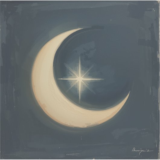 Moon Cradling a Star 🌌🎨 シール (正面)