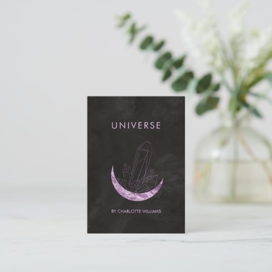 Moon Crystal Energy Healer Business Card Visitenk 名刺 (スタンド正面)