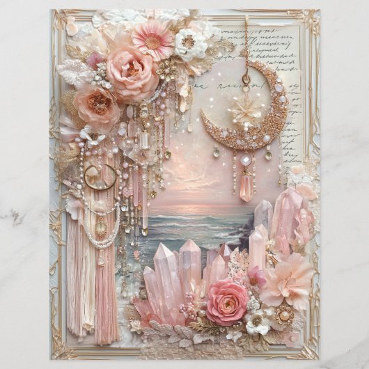 Moon Crystals Junk Journal Scrapbook Paper (正面)