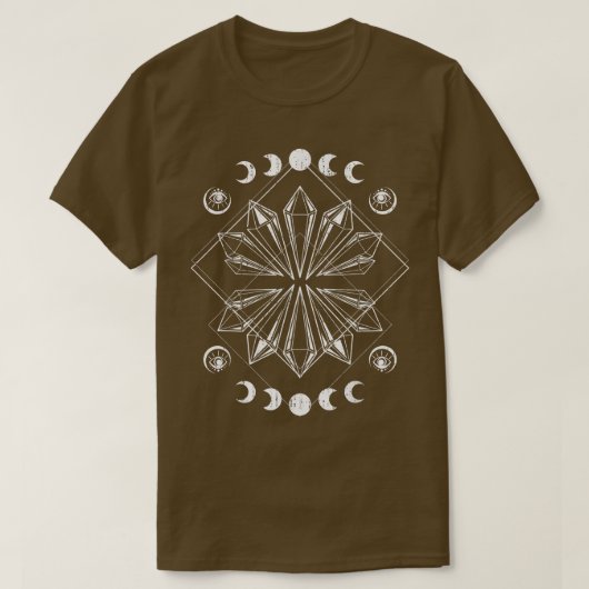 Moon Cycle Gothic Blackcraft Crystals Pagan Occult Tシャツ (デザイン正面)