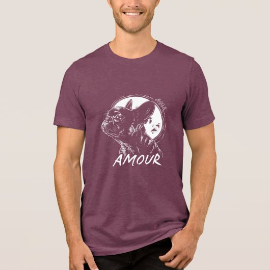 Moon Dog Amour Shirt - Romantic French Gothic Pet  トライブレンドＴシャツ (正面)