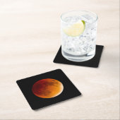 Moon Eclipse Blood Moon | Mendota Heights スクエアペーパーコースター (インサイチュ)