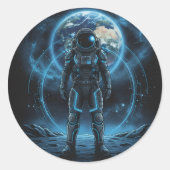 Moon Explorer Space sticker ラウンドシール (正面)