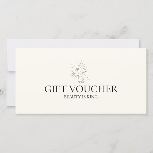 Moon Eye Hand Stars Salon Beige Gift Certificate (正面)