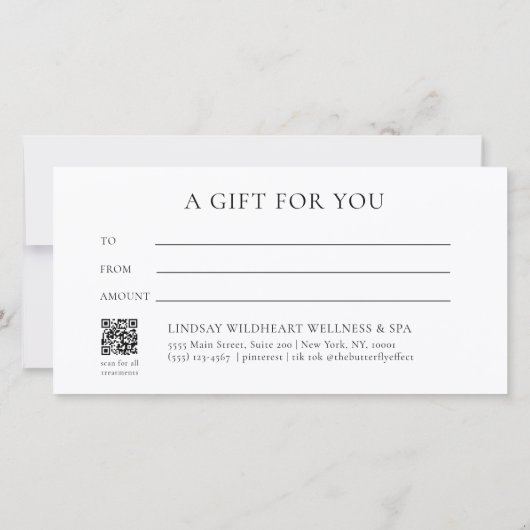 Moon Eye Hand Stars Salon Beige Gift Certificate (裏面)