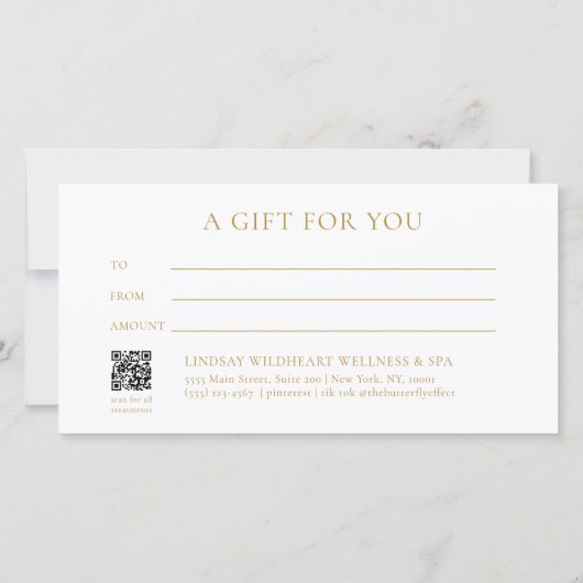 Moon Eye Hand Stars Salon White Gift Certificate (裏面)