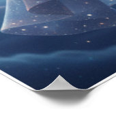 Moon Fairy Starry Night Art Poster ポスター (角)