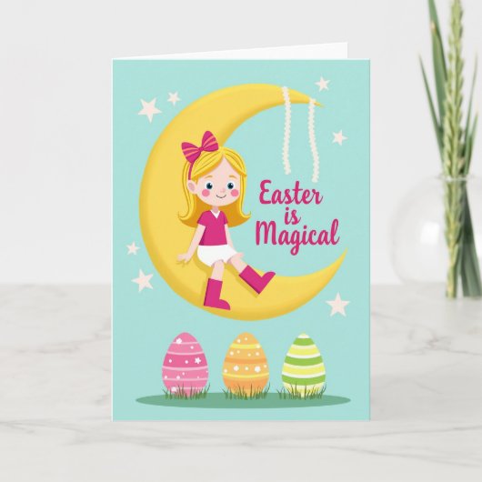 Moon Girl Spring Greeting Card カード (正面)