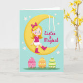 Moon Girl Spring Greeting Card カード (黄色い花)