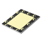 Moon Glowメモ帳（黒とソフトイエロー） ノートパッド (回転)