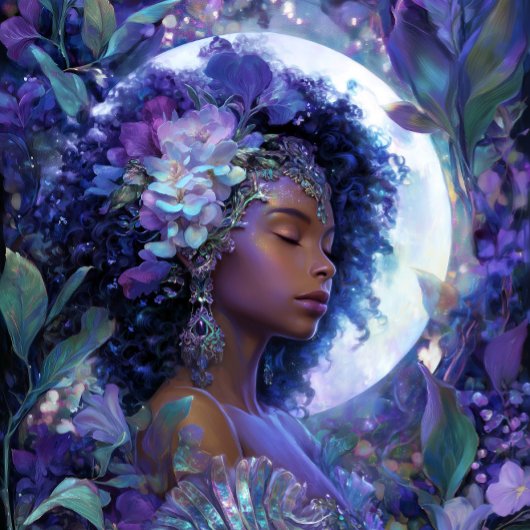 Moon Goddess Black Fantasy Art Black Queen ポスター