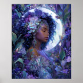 Moon Goddess Black Fantasy Art Black Queen ポスター (正面)