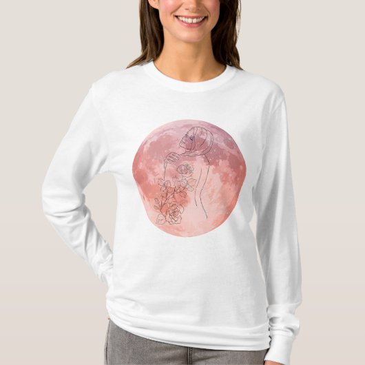 Moon Goddess Celestial Art – Soft Feminine Energy Tシャツ (正面)