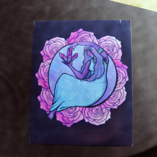 Moon Goddess Magick Crystal MoonChild Art ポスター