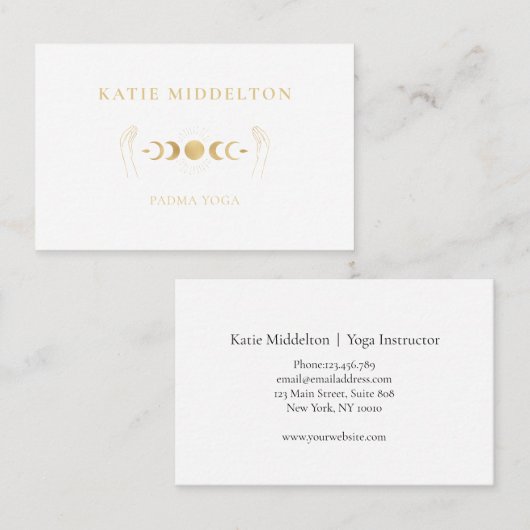 Moon Hands Yoga  Reiki Wellness Visitenkarte 名刺 (正面/裏面)