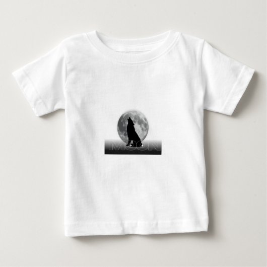 Moon Howl – Mystical Wolf Silhouette GraphiT-Shirt ベビーTシャツ (正面)