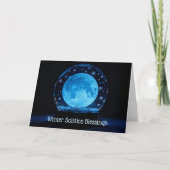 Moon in Snow Crystal Ball Mystical Winter Solstice カード (正面)