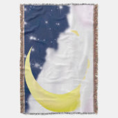 Moon In Soft Clouds Throw Blanket スローブランケット (正面縦)