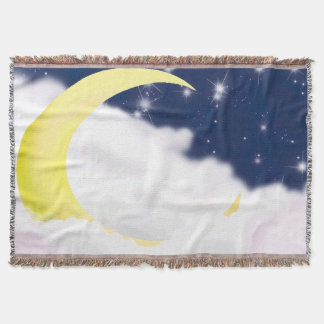 Moon In Soft Clouds Throw Blanket スローブランケット