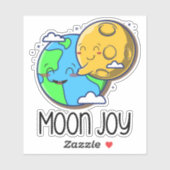 Moon Joy Cute Earth and Moon Hug シール (シート)