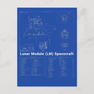 Moon Lander Lunar Module(LM)の設計図 ポストカード