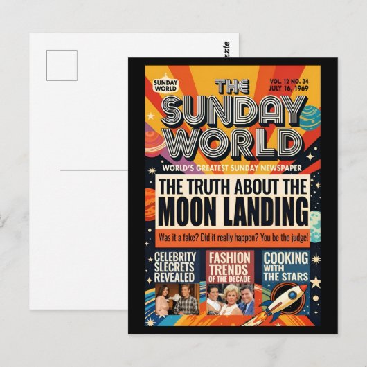 Moon Landing, 1969, ポストカード (正面/裏面)