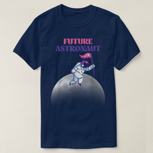 Moon Landing Junior Astronaut Outer Space Future A Tシャツ (デザイン正面)