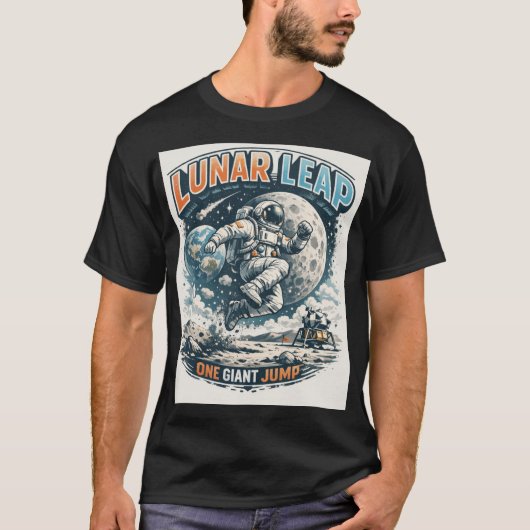 Moon Leap: Gravity Defying Astronaut Tシャツ (正面)