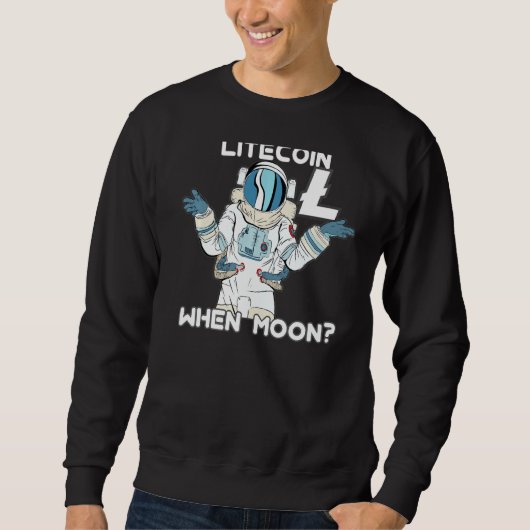 Moon Litecoin Crypto Moon Man おもしろい Cryptocurの場合 スウェットシャツ (正面)