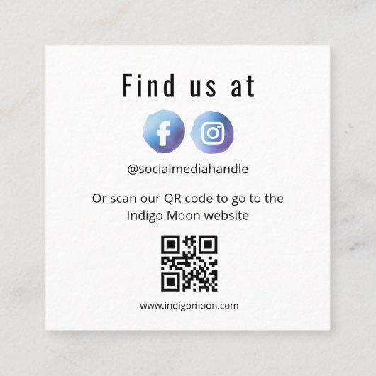 Moon Logo名刺 スクエア名刺 (裏面)