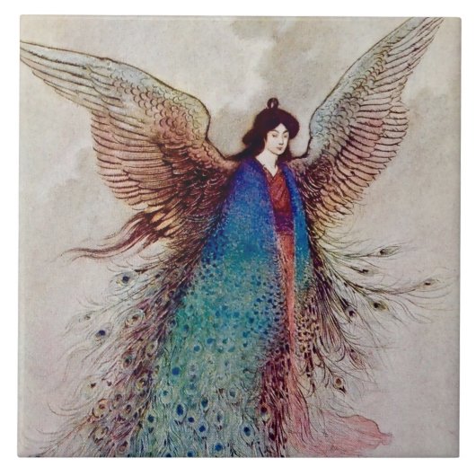 “Moon Maiden” Fairy Art by Warwick Goble タイル (正面)