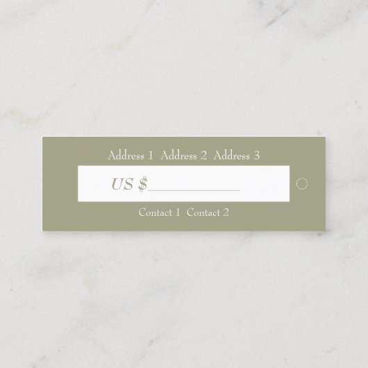 Moon Mandala – 製品価格ラベル、名刺 スキニー名刺 (裏面)